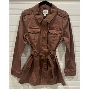 Market & Spruce‎ Belted Utility Jacket Lightweight Casual Coat Medium
